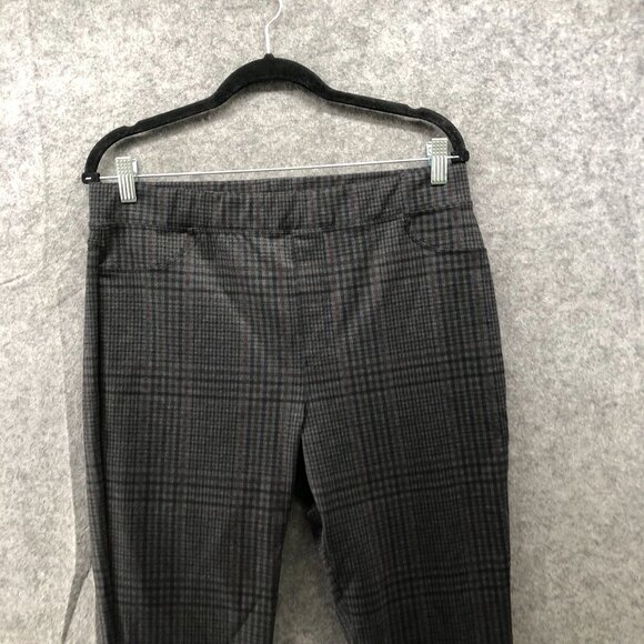 Sanctuary X Anthropologie Ponte Legging Pants Womens XLP Gray Brown Plaid Skinny - Picture 3 of 11